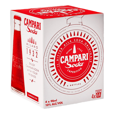 Campari Soda 10% 98ml Bottle 4 Pack