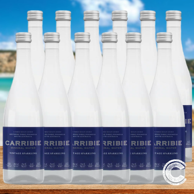 Carribie Sparkling Vintage Mineral Water 750ml Bottle Case of 12