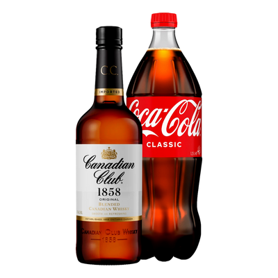 Canadian Club Whisky 700ml + Coca Cola  Classic 1.25L - BUNDLE