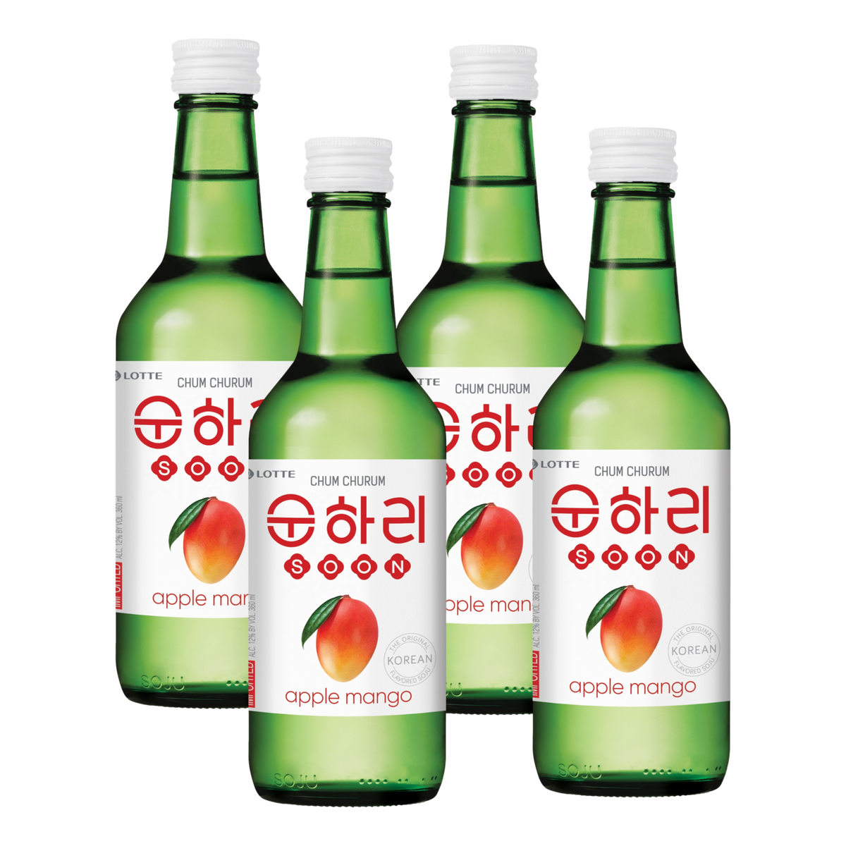 Lotte Chum Churum Apple Mango Soju 360ml Bottle 4 Pack