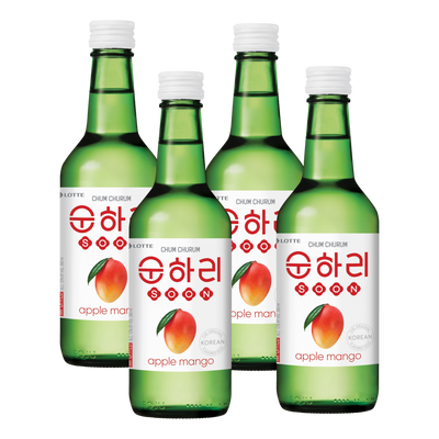 Lotte Chum Churum Apple Mango Soju 360ml Bottle 4 Pack