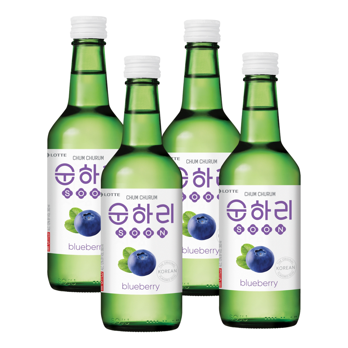 Lotte Chum Churum Blueberry Soju 360ml Bottle 4 Pack