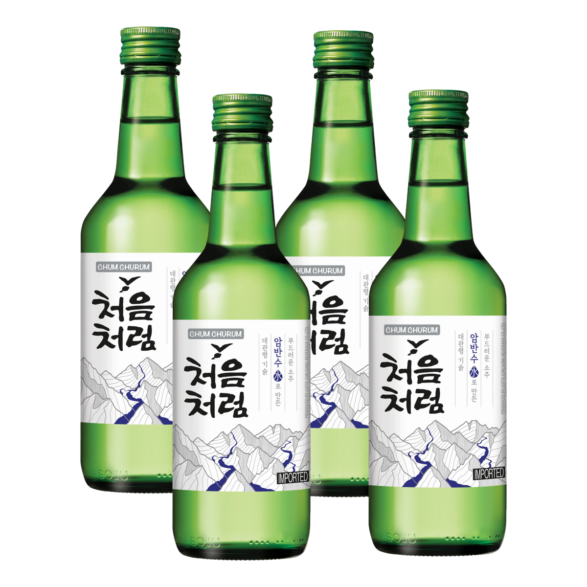 Lotte Chum Churum Original Soju 360ml Bottle 4 Pack