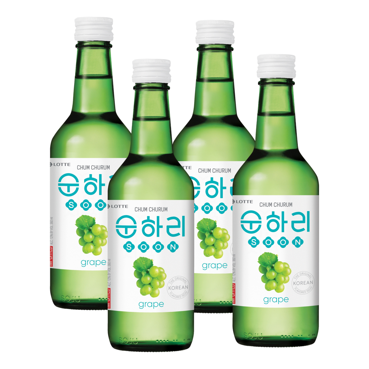 Lotte Chum Churum Grape Soju 360ml Bottle 4 Pack