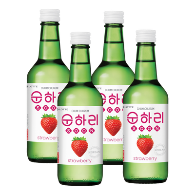 Lotte Chum Churum Strawberry Soju 360ml Bottle 4 Pack
