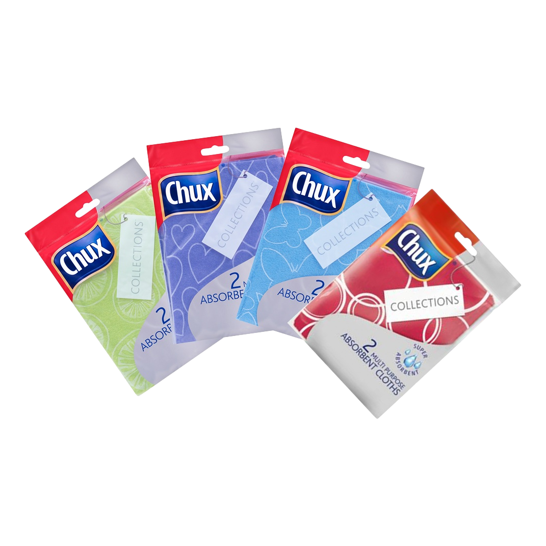Chux ABSORBENT Multi-Purpose Cloth Assorted Colours 2 Pack
