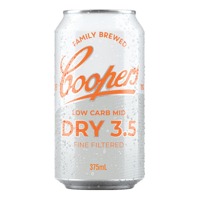 Coopers Dry Low Carb Mid-Strength Lager 3.5% 375ml Can 6 Pack