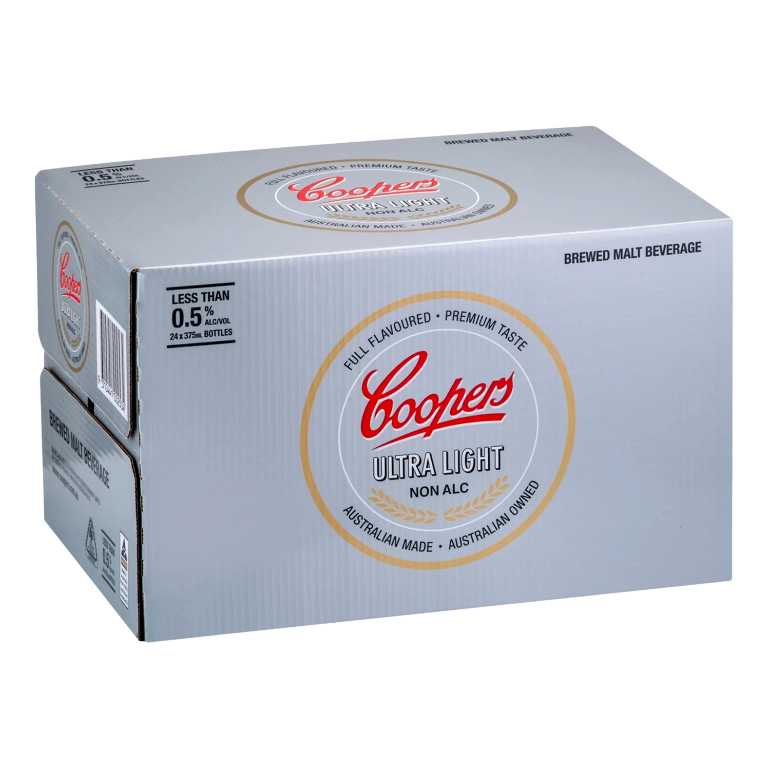 Coopers Ultra Light Non Alcoholic Beer 375ml Bottle Case of 24