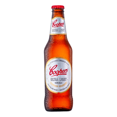 Coopers Ultra Light Non Alcoholic Beer 375ml Bottle Case of 24