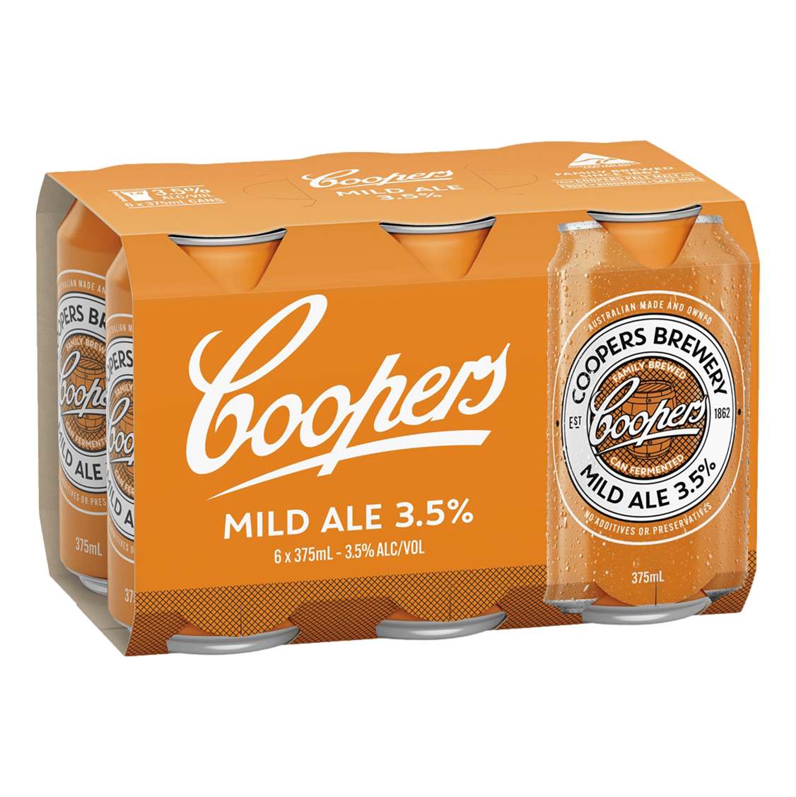 Coopers Mild Ale 3.5% 375ml Can 6 Pack