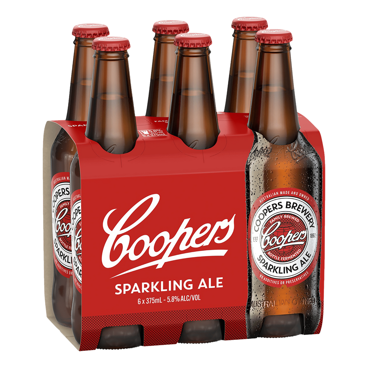 Coopers Sparkling Ale 375ml Bottle 6 Pack