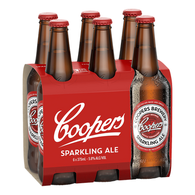 Coopers Sparkling Ale 375ml Bottle 6 Pack