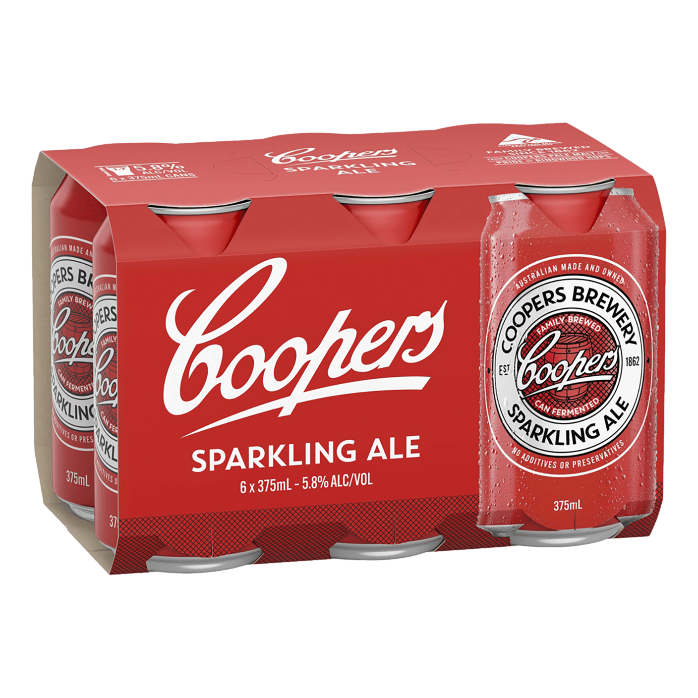 Coopers Sparkling Ale 375ml Can 6 Pack