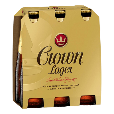 Crown Lager 375ml Bottle 6 Pack