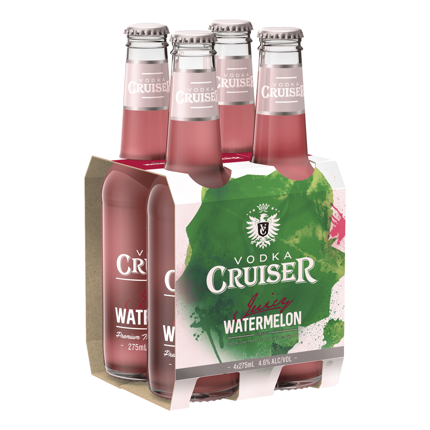 Vodka Cruiser Juicy Watermelon 275ml Bottle 4 Pack