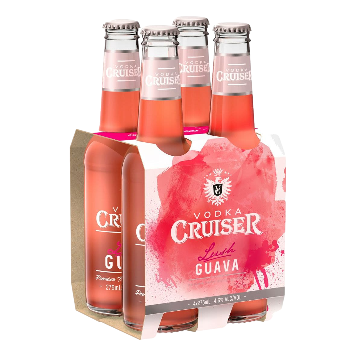 Vodka Cruiser Lush Guava 275ml Bottle 4 Pack
