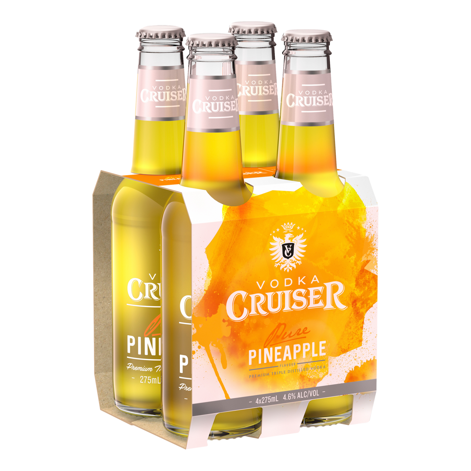 Vodka Cruiser Pure Pineapple 275ml Bottle 4 Pack