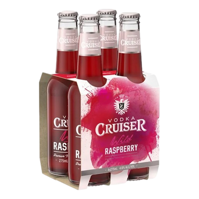 Vodka Cruiser Wild Raspberry 275ml Bottle 4 Pack