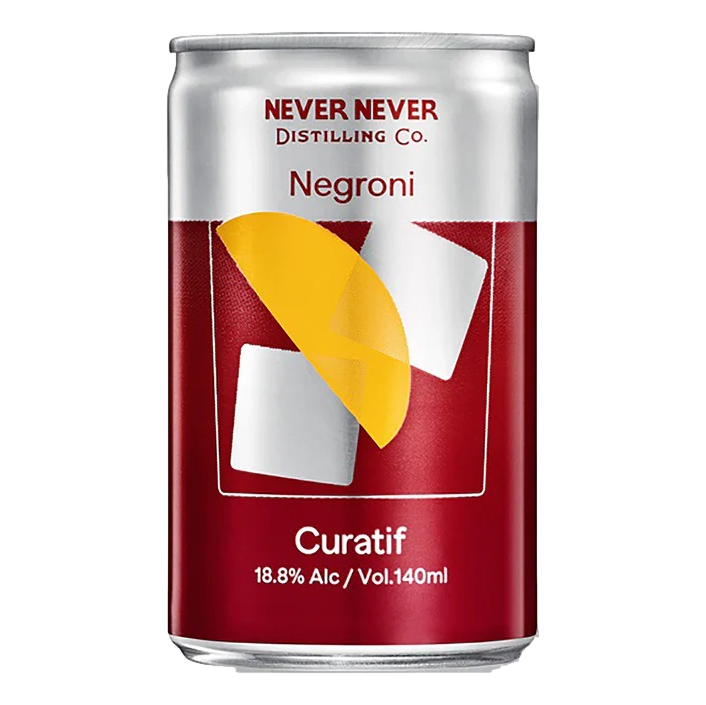 Curatif Never Never Distilling Co Negroni 140ml Can Case of 24