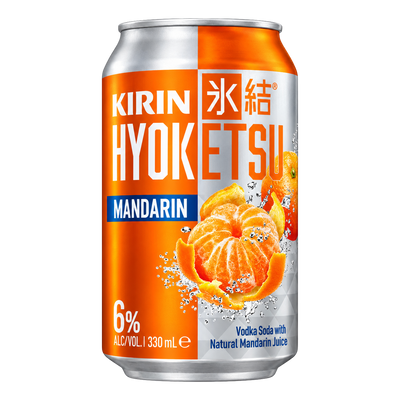Kirin Hyoketsu Mandarin Vodka Soda 6% 330ml Can 4 Pack