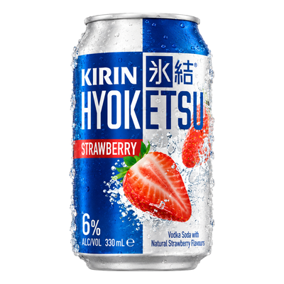 Kirin Hyoketsu Strawberry Vodka Soda 6% 330ml Can Case of 24