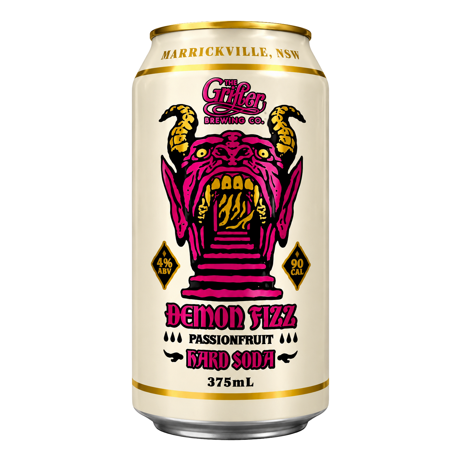 Grifter Demon Fizz Passionfruit Hard Soda 375ml Can Single