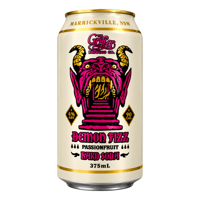Grifter Demon Fizz Passionfruit Hard Soda 375ml Can 4 Pack