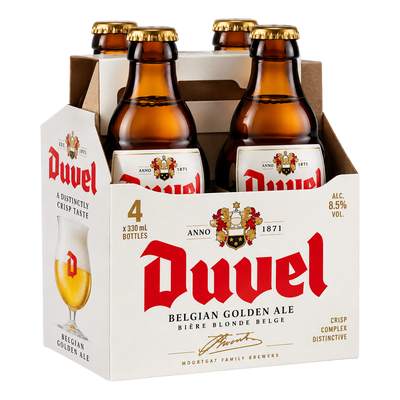 Duvel Belgian Golden Ale 8.5% 330ml Bottle 4 Pack