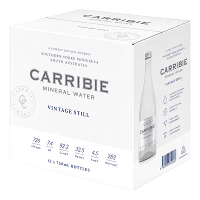 Carribie Still Vintage Mineral Water 750ml Bottle Case of 12