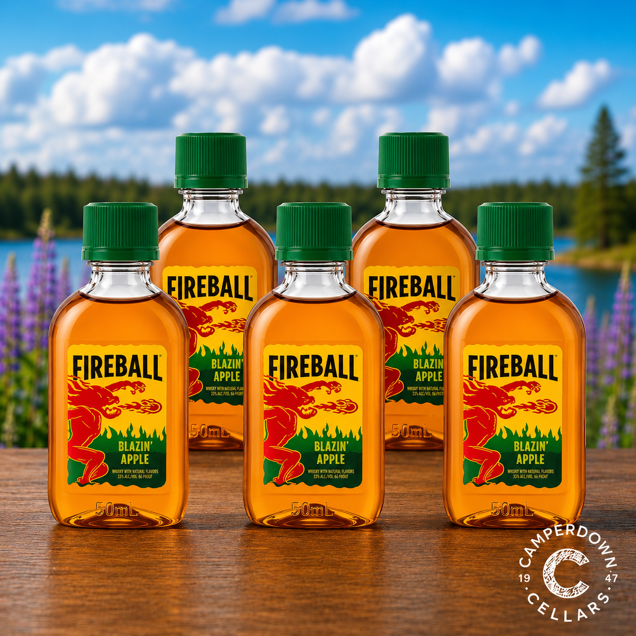 Fireball Blazin' Apple Whisky Liqueur Mini 50ml 5 Pack