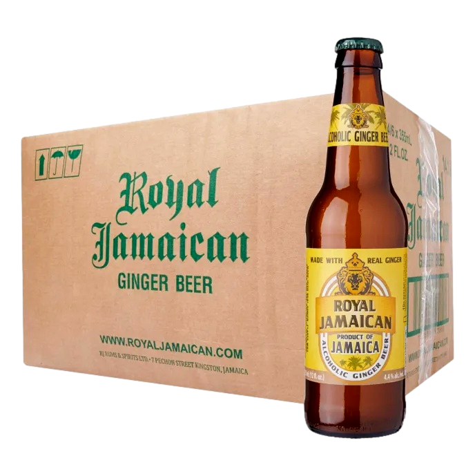 Royal Jamaican Alcoholic Ginger Beer 355ml Bottle Case of 24