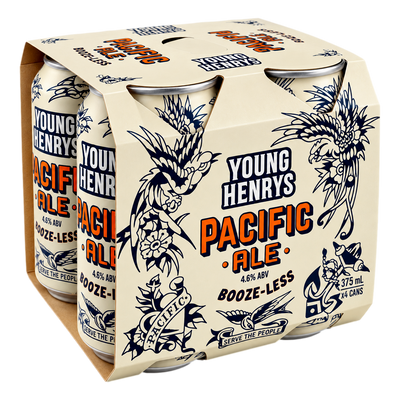 Young Henrys Pacific Ale Booze-Less 375ml Can  4 Pack