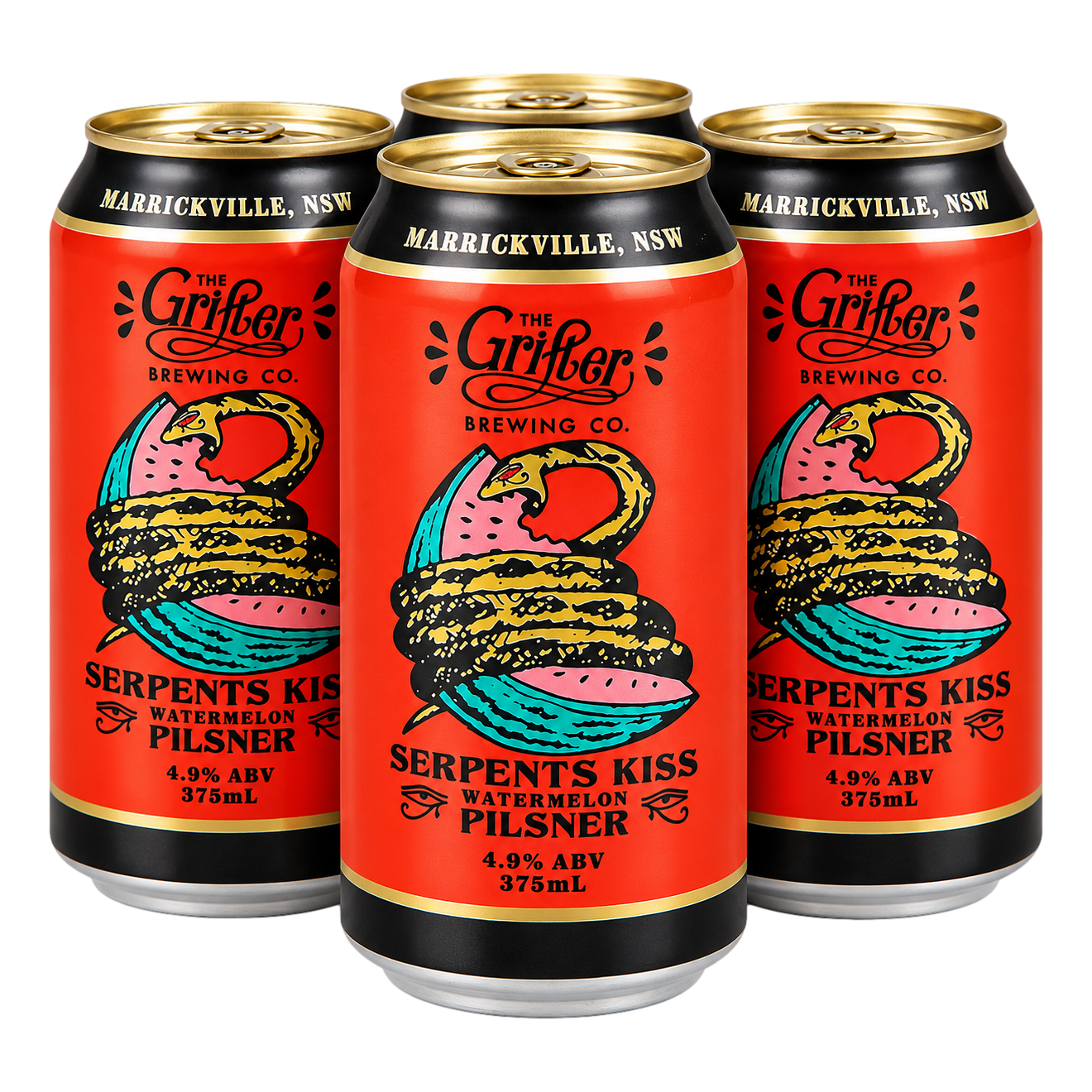 Grifter Serpents Kiss Watermelon Pilsner 375ml Can 4 Pack