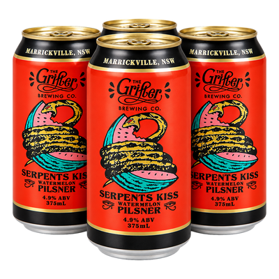 Grifter Serpents Kiss Watermelon Pilsner 375ml Can 4 Pack - Camperdown Cellars