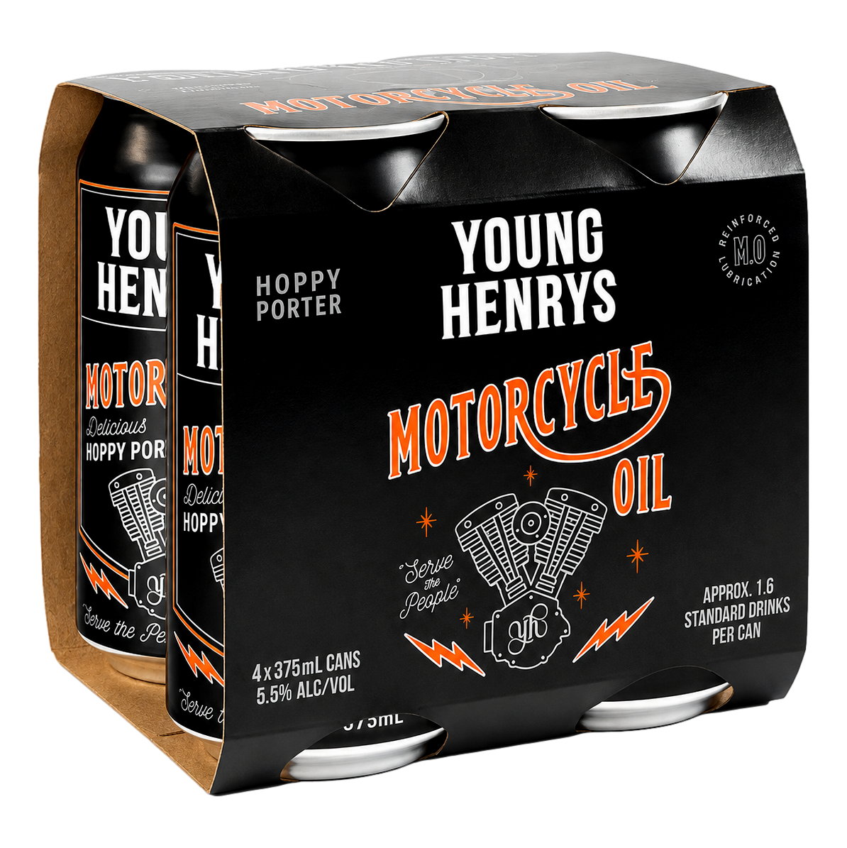 Young Henrys Motorcycle Oil Hoppy Porter 375ml Can 4 Pack