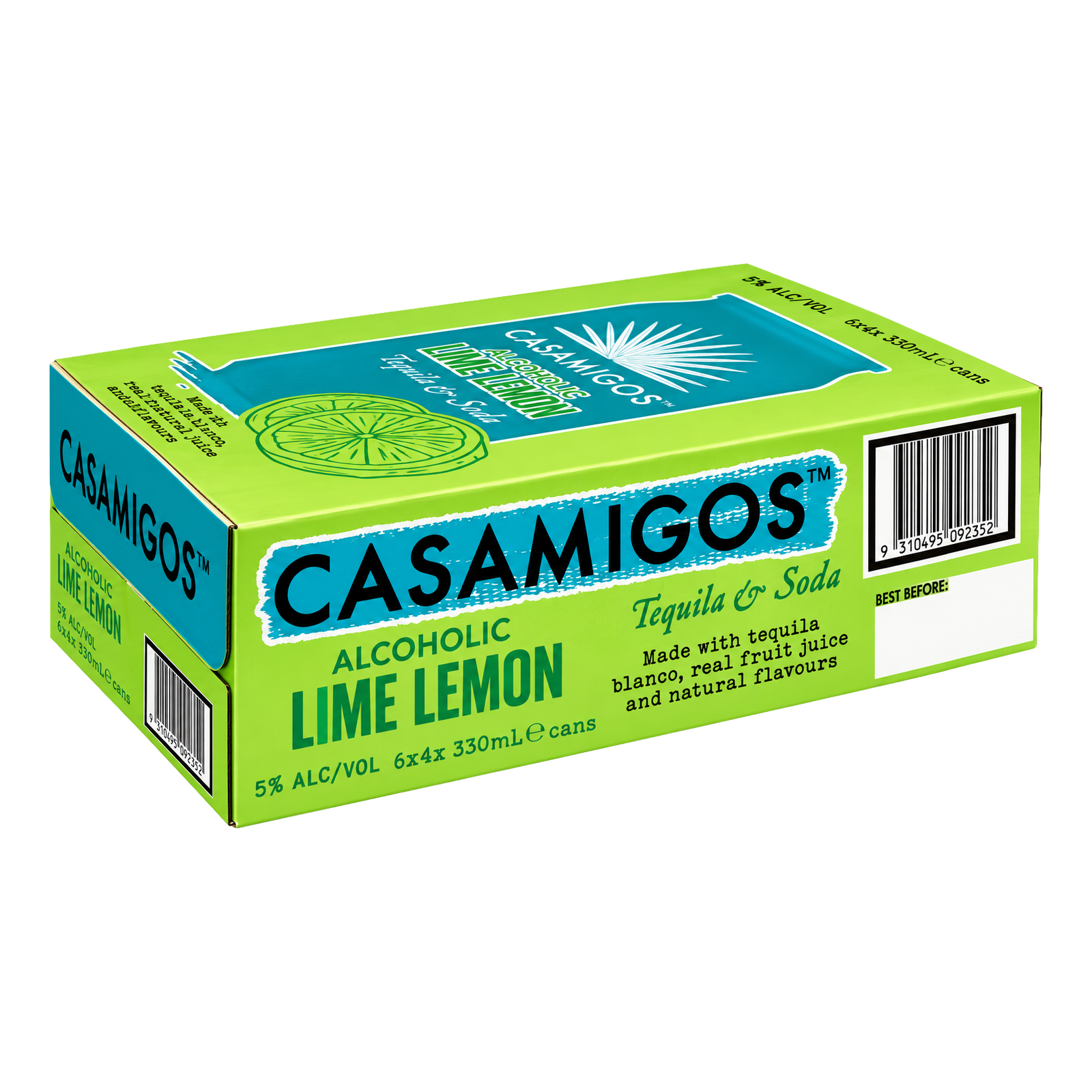 Casamigos Tequila & Soda Lime Lemon 5% 330ml Can Case of 24