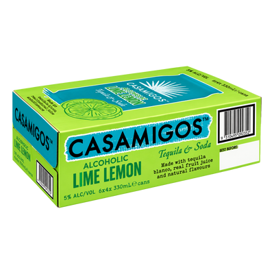 Casamigos Tequila & Soda Lime Lemon 5% 330ml Can Case of 24