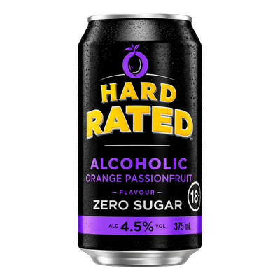Hard Rated Alcoholic Orange Passionfruit ZERO SUGAR 4.5% 375ml Can 10 Pack