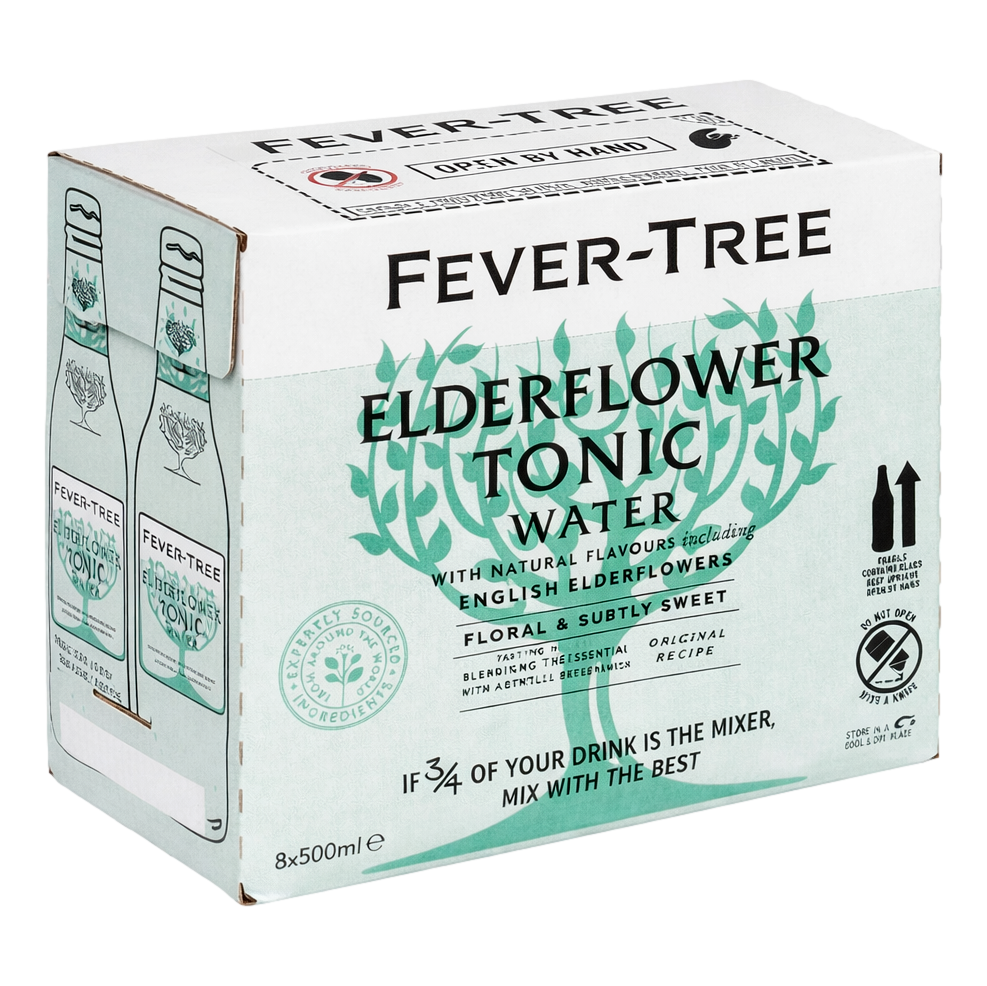 Fever Tree Elderflower Tonic Water 500ml Bottle Case of 8