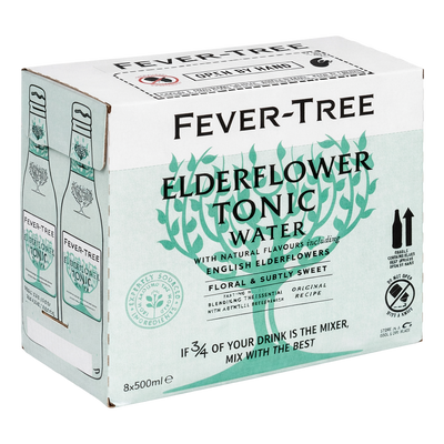 Fever Tree Elderflower Tonic Water 500ml Bottle Case of 8