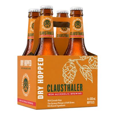 Clausthaler Unfiltered Dry Hopped Non Alcoholic Beer 330ml Bottle 4 Pack