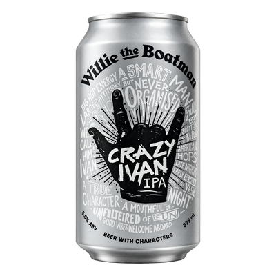 Willie The Boatman Crazy Ivan IPA 6.3% 375ml Can 4 Pack