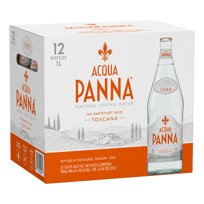 Acqua Panna STILL Natural Mineral Water 1L Glass Bottle Case of 12