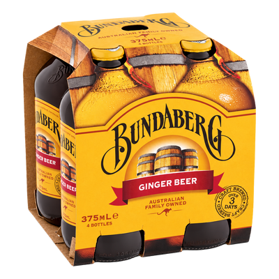 Bundaberg Ginger Beer 375ml Bottle 4 Pack