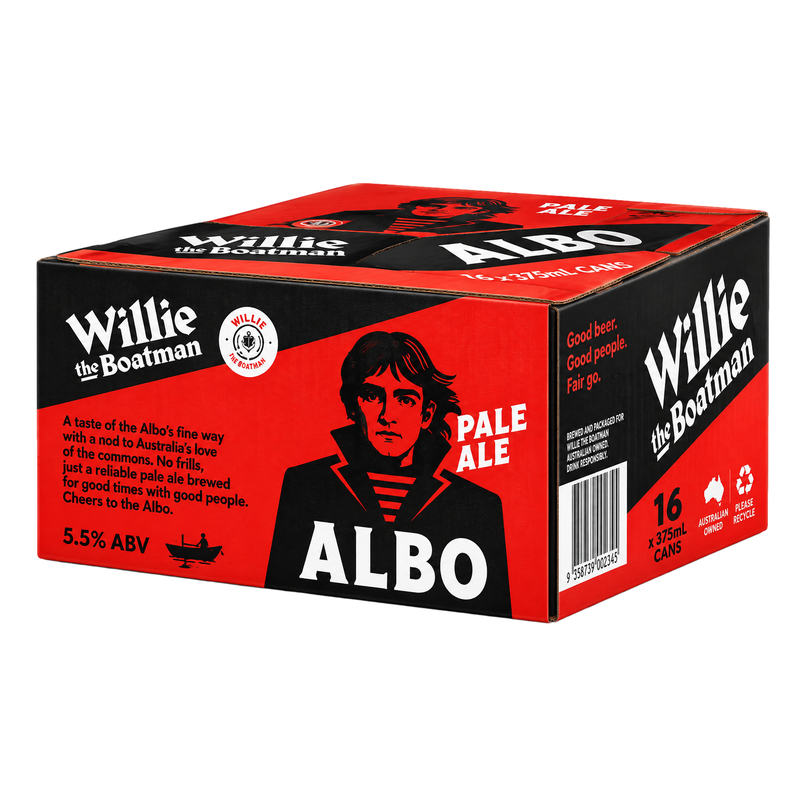 Willie The Boatman Albo Pale Ale 5.5% 375ml Can Case of 16