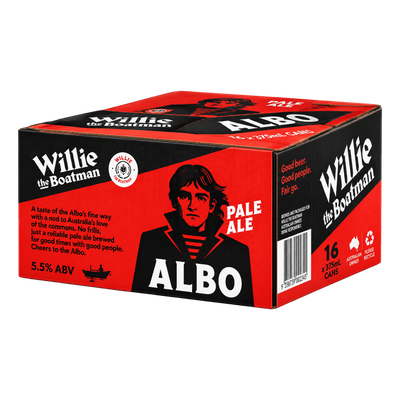 Willie The Boatman Albo Pale Ale 5.5% 375ml Can Case of 16
