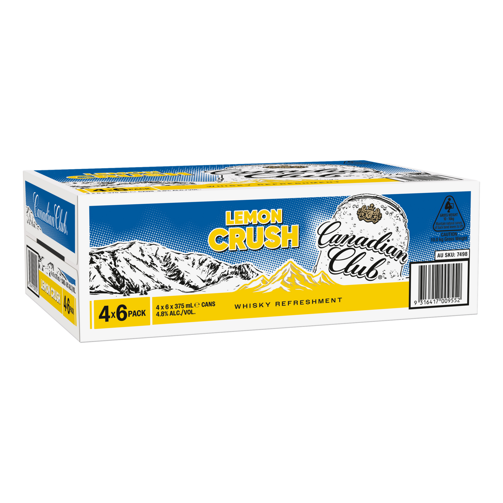 Canadian Club LEMON CRUSH Whisky & Cola 375ml Can Case of 24