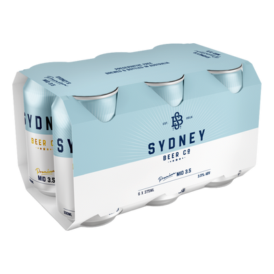 Sydney Beer Co. Mid-Strength Lager 3.5% 330ml Can 6 Pack