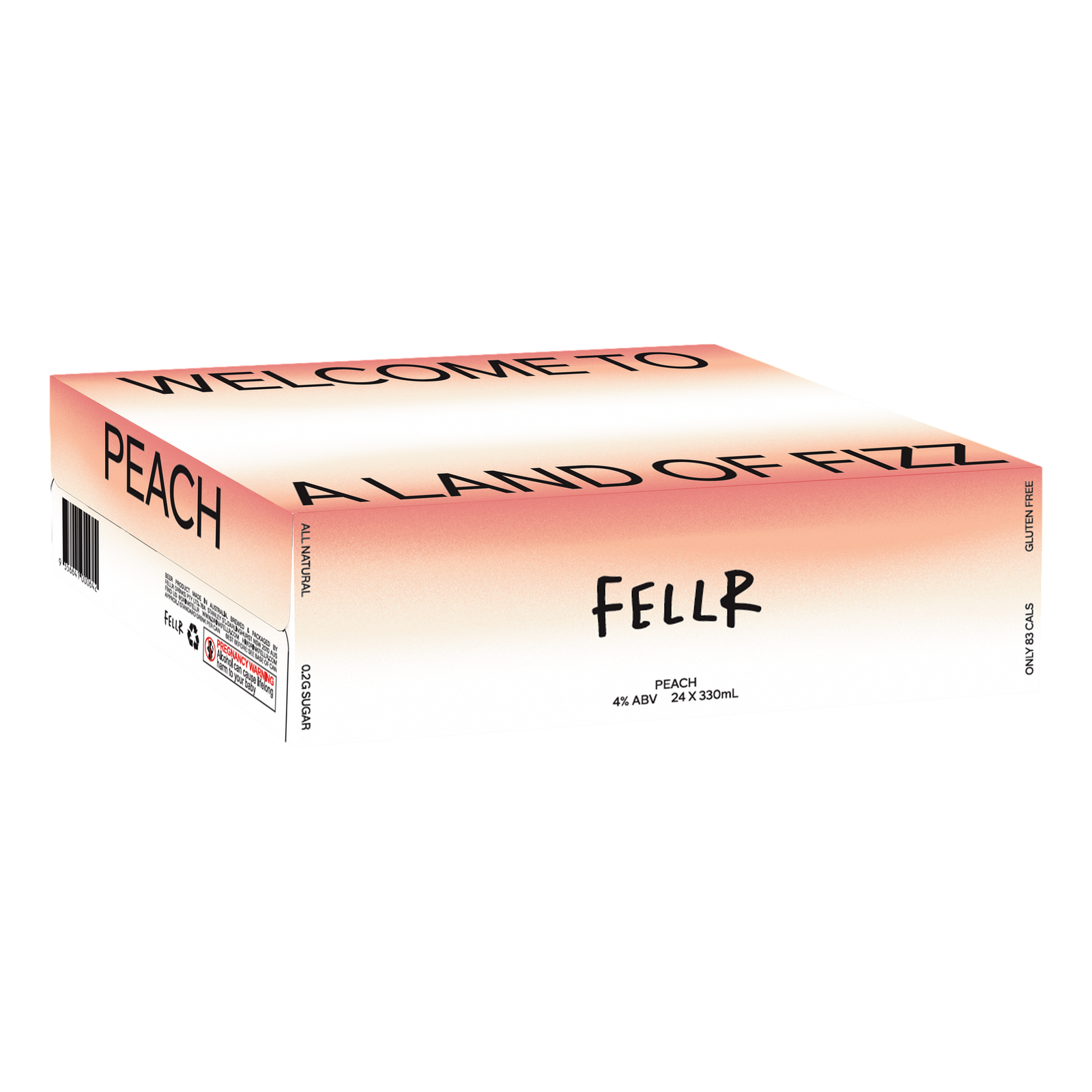Fellr Peach Seltzer 4% 330ml Can Case of 24