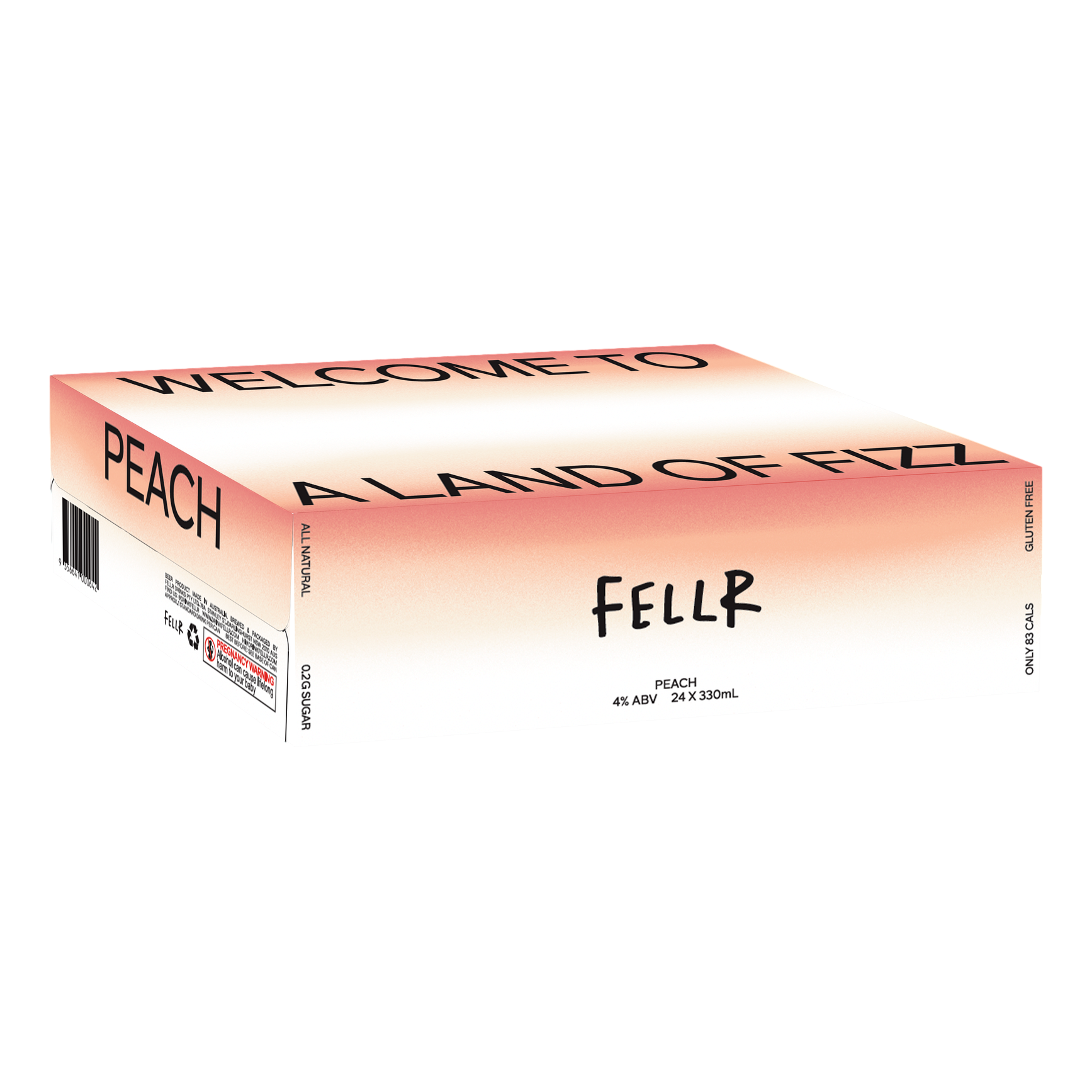 Fellr Peach Seltzer 330ml Can Case of 24